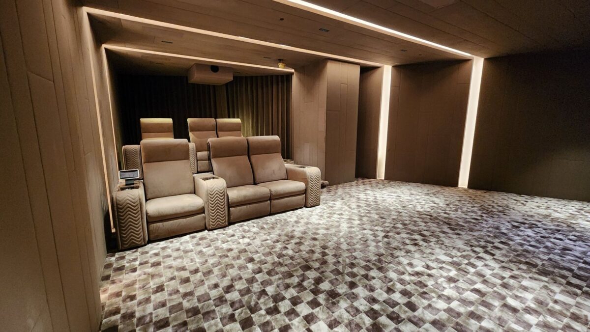 Burj Khalifa residence private cinema with cove lighting